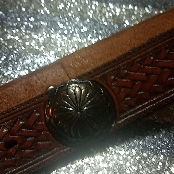 Justin western leather belt brown
